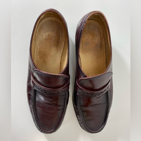 Florsheim Slip On Loafer Burgundy Mens Size 7.5 3 E Wide Dress Shoes - Picture 5 of 9